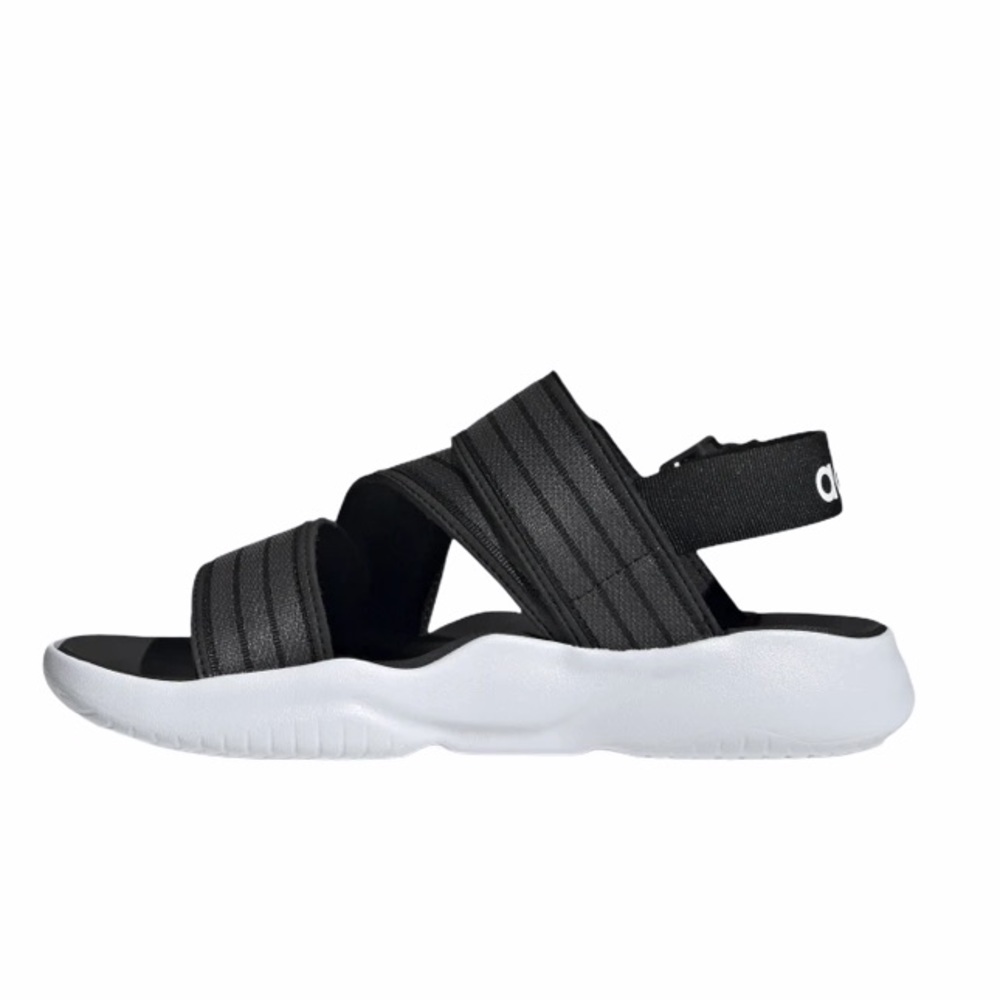 ADIDAS Black & White Logo 90s Sandals Sz 7 NEW